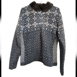 Vintage Maurices Lambswool Blend Full Zip Sweater Size Small